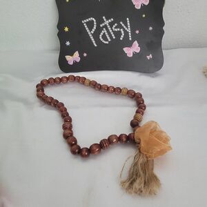Handmade Wooden Brown Beaded